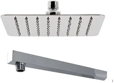 Picture of (16") wall ceiling mounted shower arm stainless steel chromed bathroom shower accessories top shower head fixed pipe shower holder (Silver)