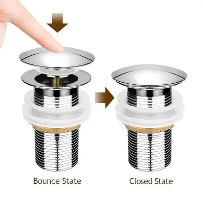 Picture of Heavy Quality Italy Full Brass Pop Up Full Thread Waste Coupling 32 MM (4 INCH) (Silver)