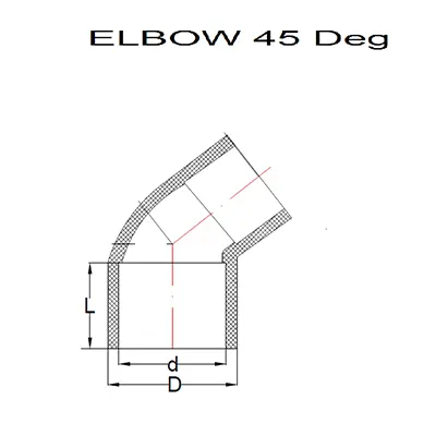 Picture of ERA 1½ Inch 45 Degree Elbow for CPVC Pipes (Cream)