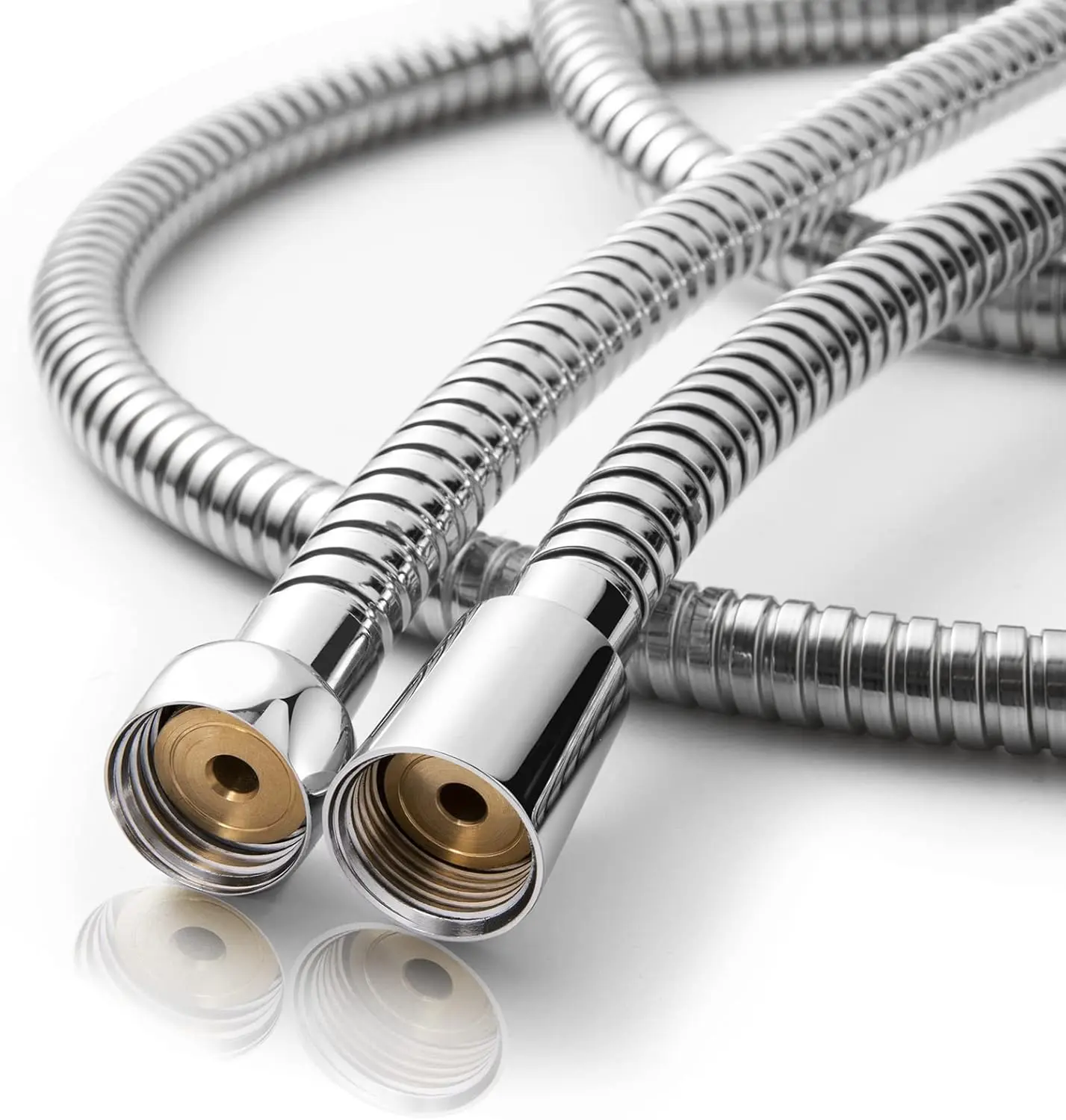 Picture of Shower Hose, 48 Inch Bidet Hose High Pressure Explosion Proof Toilet Hose for Bidet Sprayer Stainless Steel Electroplating Handheld Shower Hose Flex Hoses with Woven Inner Tube, Chrome (Silver)