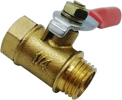 Picture of 1/4" Shut-off valve for LP or LPG valve, water pipe, brass globe valve, toilet shut-off, brass globe valve, straight1/4hose clump valve, 1/4 female valve