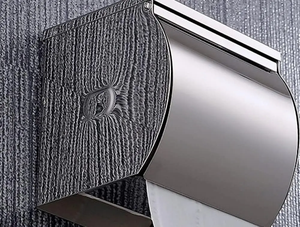Picture of Sus 304 Stainless Steel Toilet Paper Holder Toilet Paper Holder Round Tissue Paper Roll Holder Toilet Paper Holder Toilet Paper Holder Wall Mounted Stainless Steel Brushed (Silver)