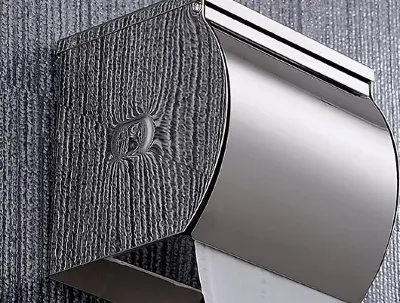 Picture of Sus 304 Stainless Steel Toilet Paper Holder Toilet Paper Holder Round Tissue Paper Roll Holder Toilet Paper Holder Toilet Paper Holder Wall Mounted Stainless Steel Brushed (Silver)
