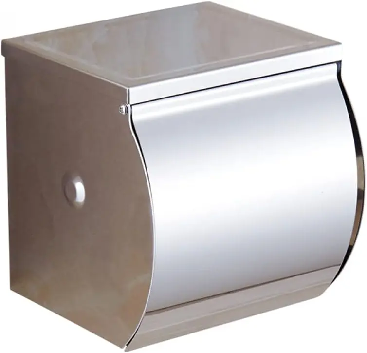Picture of Sus 304 Stainless Steel Toilet Paper Holder Toilet Paper Holder Round Tissue Paper Roll Holder Toilet Paper Holder Toilet Paper Holder Wall Mounted Stainless Steel Brushed (Silver)