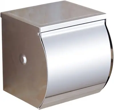 Picture of Sus 304 Stainless Steel Toilet Paper Holder Toilet Paper Holder Round Tissue Paper Roll Holder Toilet Paper Holder Toilet Paper Holder Wall Mounted Stainless Steel Brushed (Silver)