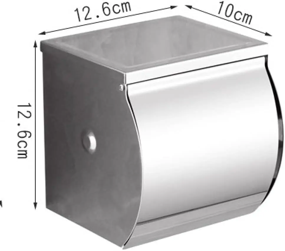 Picture of Sus 304 Stainless Steel Toilet Paper Holder Toilet Paper Holder Round Tissue Paper Roll Holder Toilet Paper Holder Toilet Paper Holder Wall Mounted Stainless Steel Brushed (Silver)