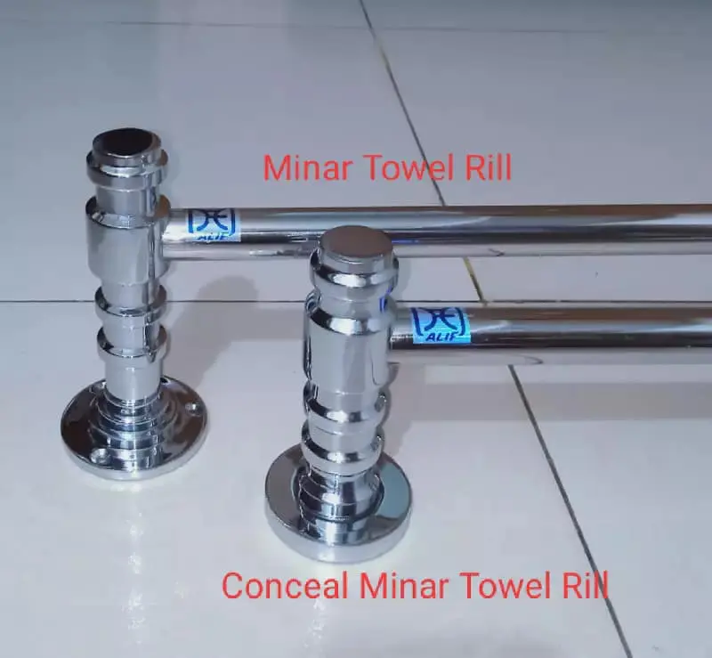 Picture of Conceal brass minar towel rail, Towel Bar Wall Mounted Stainless Steel Towel Rack (size:23 inch) (Silver)