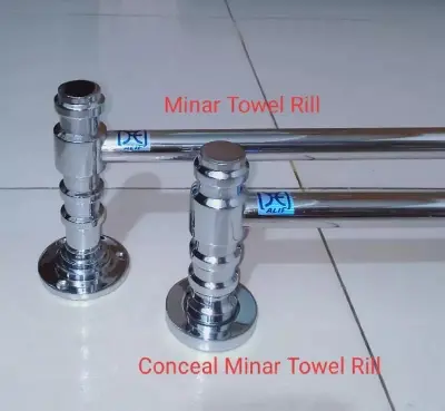 Picture of Conceal brass minar towel rail, Towel Bar Wall Mounted Stainless Steel Towel Rack (size:23 inch) (Silver)