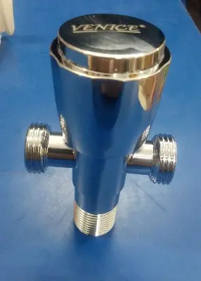 Picture of 1/2 Inch 3 Way/2in one Angel valve/ Shower Diverter Valve, Brass Body, Globe Valve, Bathtub & Shower Diverter, Chrome & Brass Finish (Silver)