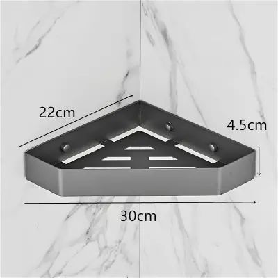 Picture of Diamond Shape Double Layer Stainless steel Shower Shelf Racks Bathroom Shelf, Chrome Bath Shower Shelf, Stainless Steel, Bathroom Corner Shelf, Wall Mounted  Kitchen Storage Holder Shower Caddy (Silver)