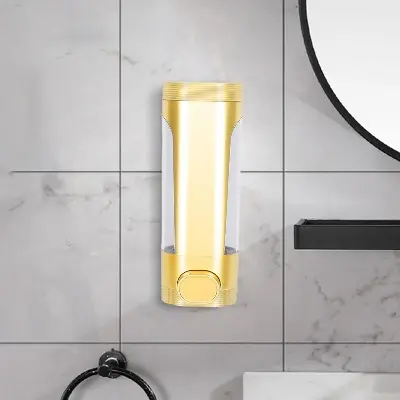 Picture of Wall Mounted Soap Dispenser 400ml Shower Dispenser for Family Shower Kitchen Gold | Soap Dishes & Dispensers | Bath-china
