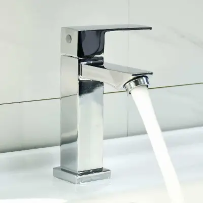 Picture of 6" Zinc Square Wash Hand Basin pillar cock/Basin Faucet-China (Silver)