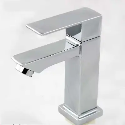 Picture of 6" Zinc Square Wash Hand Basin pillar cock/Basin Faucet-China (Silver)