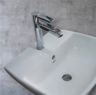 Picture of 7" Modern Basin pillar Cock Zinc Material/wash basin Faucet (Silver)
