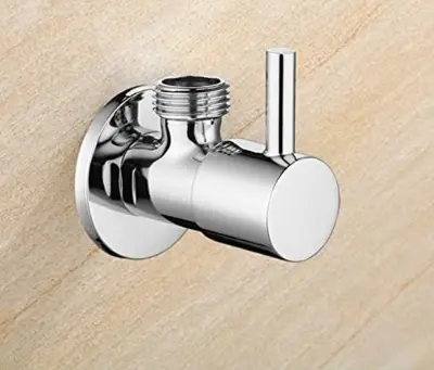 Picture of Brass Handel Angle Cock for Bathroom Angle Valve for Bathroom Angle Wall for Bathroom Angle Cocke for wash Basin Brass Angle Valve for wash Basin -1 Pcs (Silver)