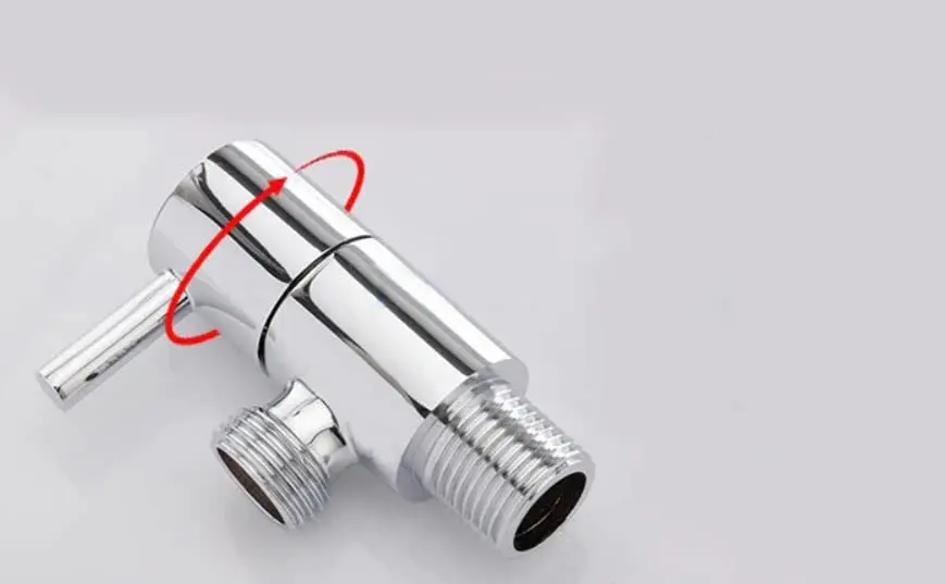 Picture of Brass Handel Angle Cock for Bathroom Angle Valve for Bathroom Angle Wall for Bathroom Angle Cocke for wash Basin Brass Angle Valve for wash Basin -1 Pcs (Silver)