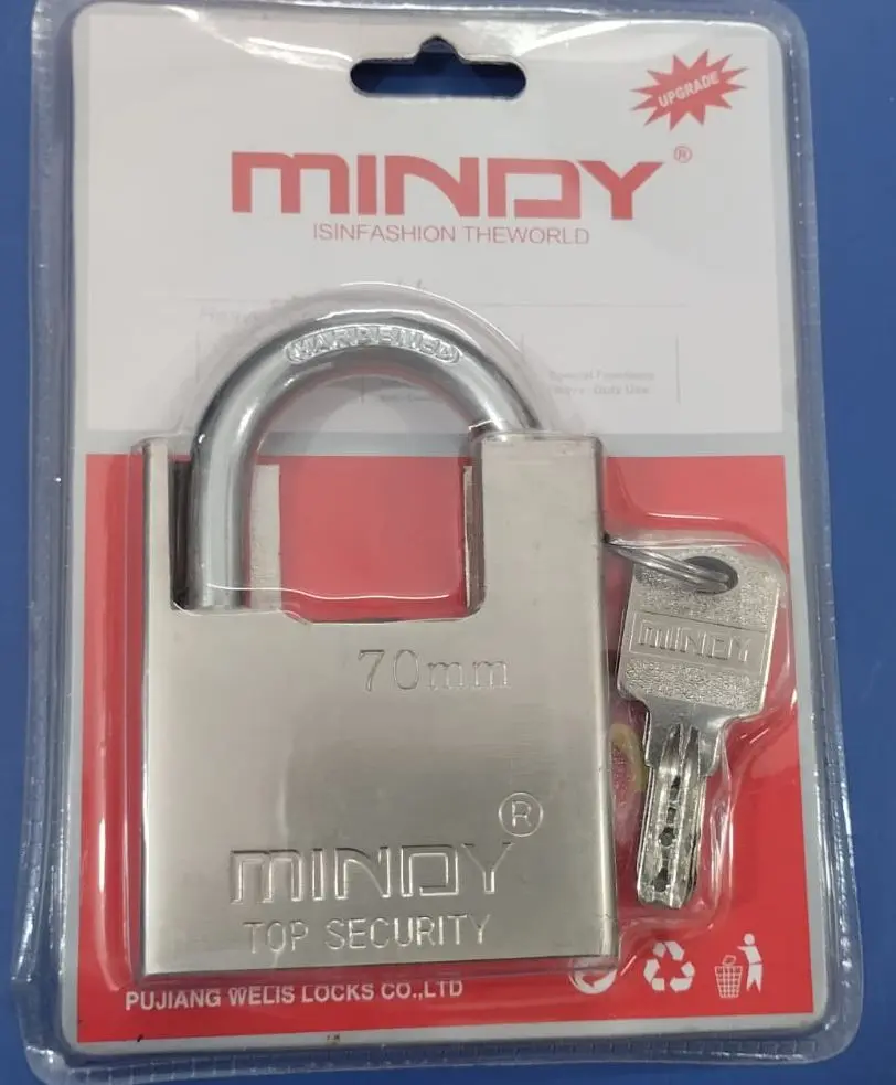 Picture of Mindy Heavy Duty Anti-Cutting Iron Padlock/ Anti Theft lock (Silver)