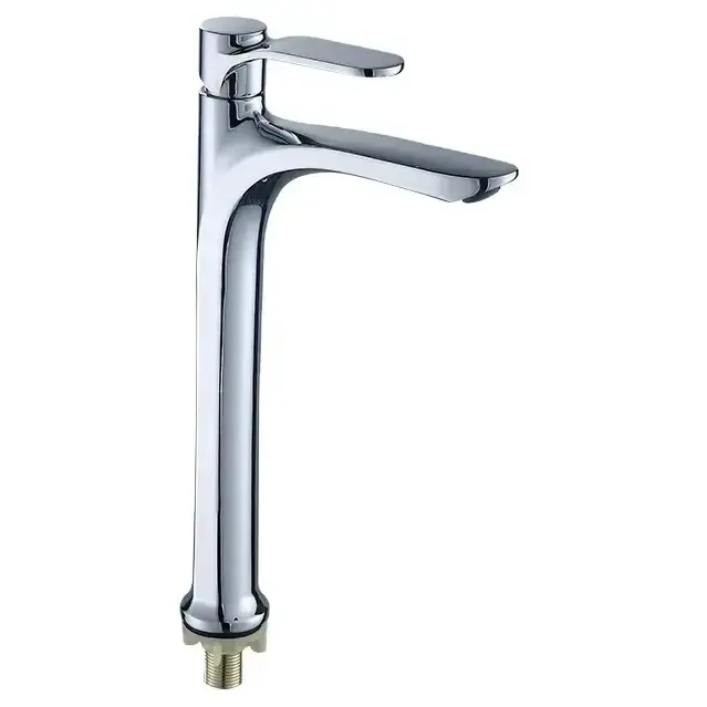 Picture of Tall Body Pillar Cock 12 inch Tap for Wash Basin Counter Top/Table Top Faucet | Foam Flow | Chrome Finish (Silver)