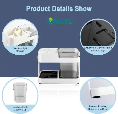 Picture of Toothbrush Holders for Bathroom - Durable and Sturdy Brush Holder, Multipurpose Toothbrush Holder - Perfect for Home Use (1 Cup Holder) (White)