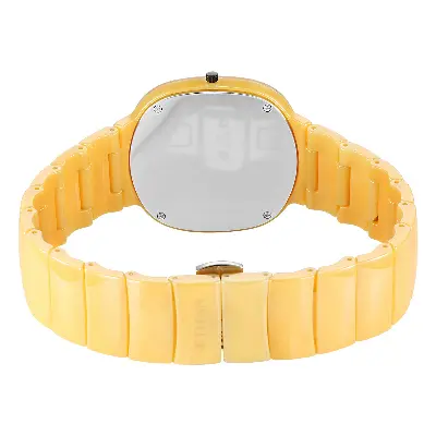 Picture of Titan 1841Qc08 Squircle Camo Quartz Analog Yellow Dial Ceramic Strap Watch