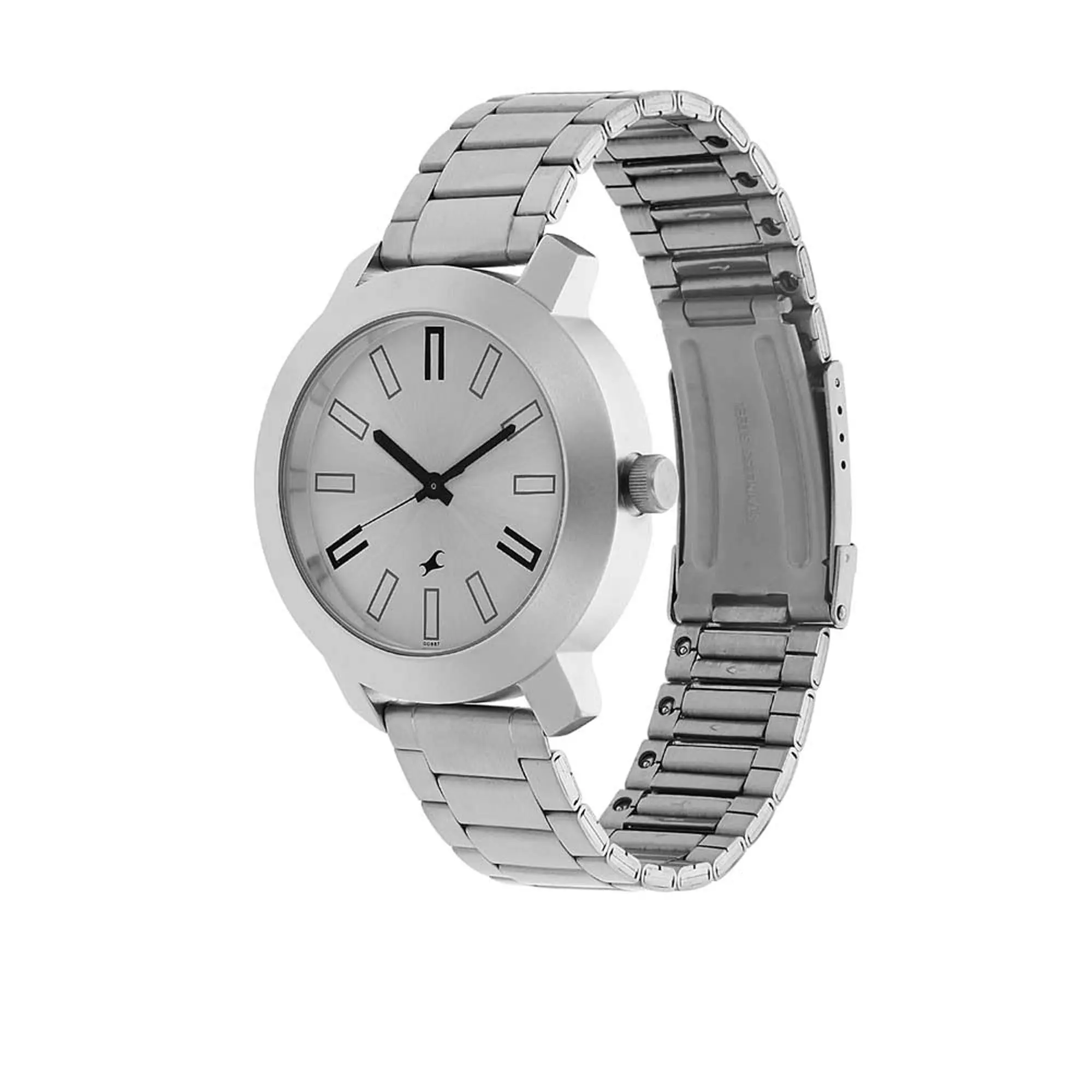 Picture of Fastrack Quartz Analog Silver Dial Stainless Steel Strap Watch For Guys (3120Sm01)