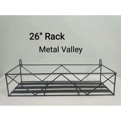 Picture of Metal Grill Rack Hanging Planter Pot 24x8x4 inches -1 Pcs (Black)