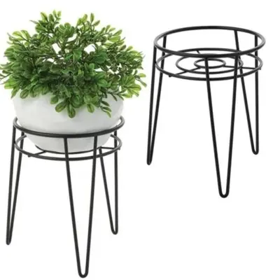 Picture of Corner Plant Stand Flower Shelf Outdoor & Indoor Plant Display Rack - (1 pc) (Black)