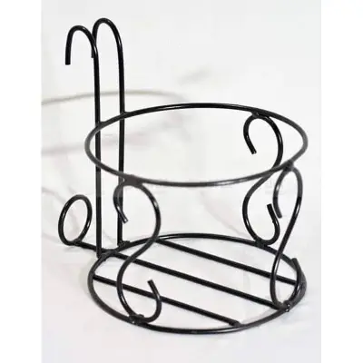 Picture of 4pc- Metal Grill Rack Hanging Planter Pot 8inch (Black)
