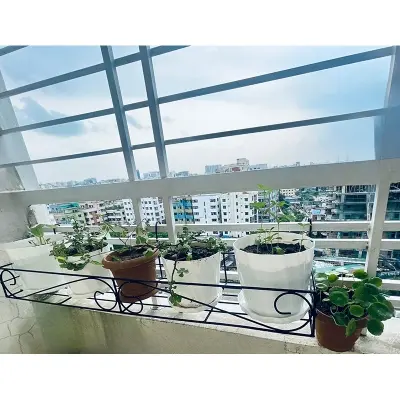 Picture of Metal Grill Planter rack 36×8×4inch (Black)