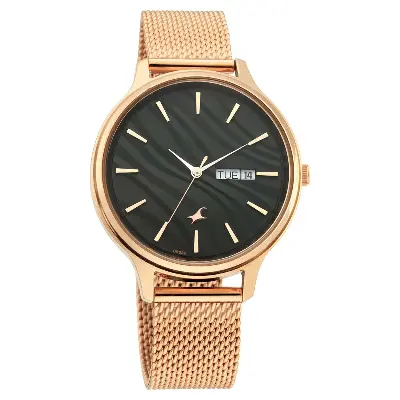 Picture of Fastrack - Ruffles Black Dial Metal Mesh Strap Watch