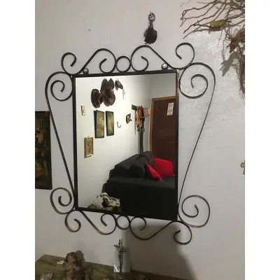 Picture of Vintage Metal Frame Wall Mirror – Elegant Home Décor(Black)