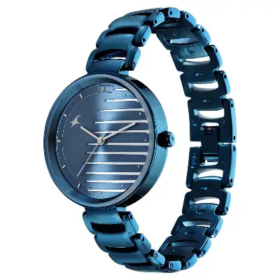 Picture of Fastrack Style Up Quartz Analog Blue Dial Metal Strap Watch for Girls