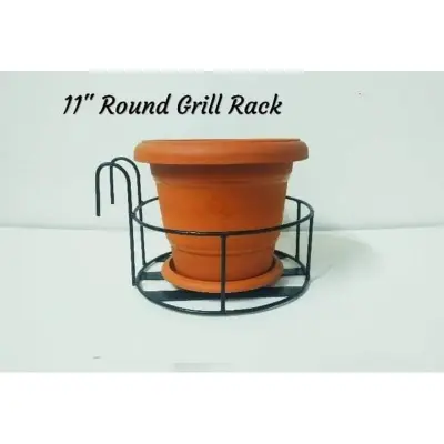 Picture of Metal Grill Rack Hanging Planter Pot 11inches-1 Pcs. (Black)