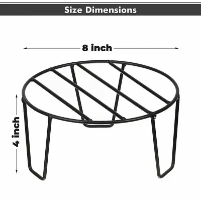 Picture of Round Plant Stand for Flower Pots at HomeOutdoor / Indoor Plants Gamla Stand  For Living room , Balcony and Garden Decor  Rust Free Metal (Black Set 5)