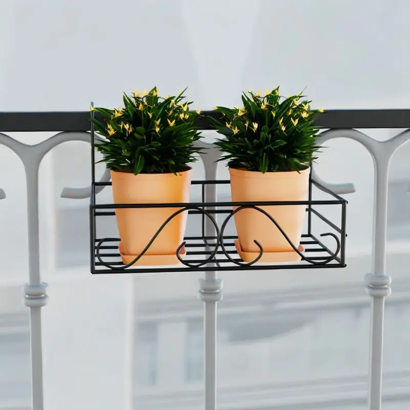 Picture of Metal Grill Rack Hanging Planter Pot 15x8x4 inches -1 Pcs. (Black)