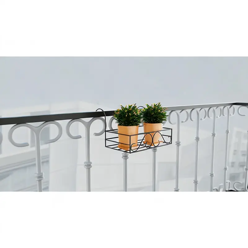 Picture of Metal Grill Rack Hanging Planter Pot 15x8x4 inches -1 Pcs. (Black)