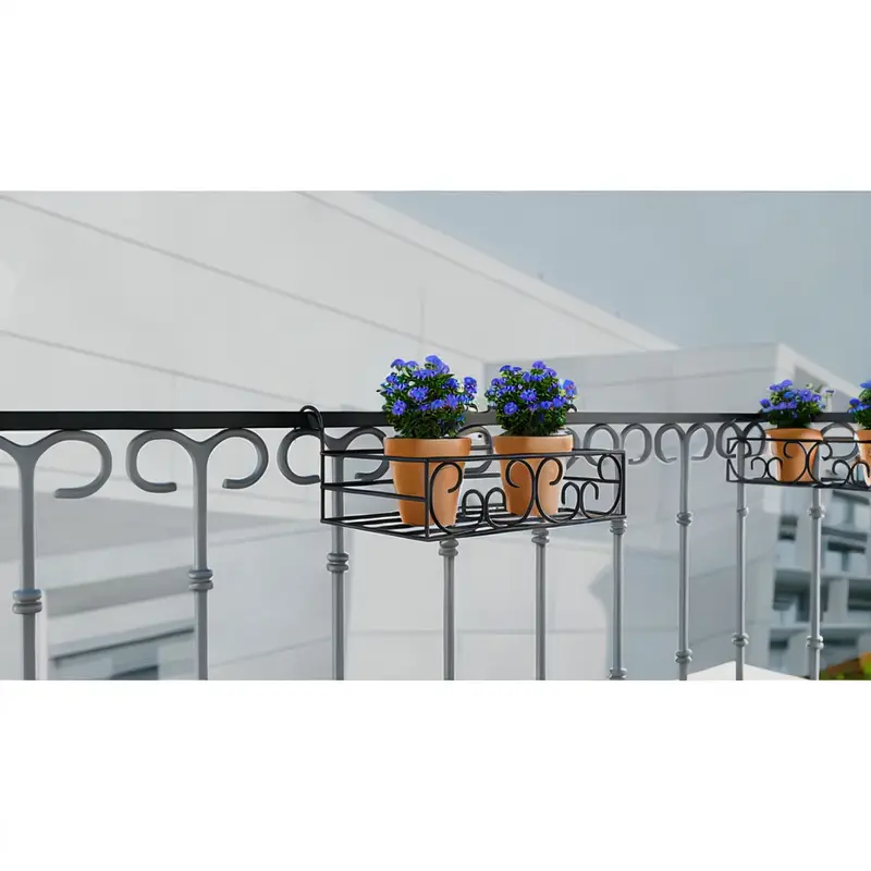 Picture of Metal Grill Rack Hanging Planter Pot 15x8x4 inches -1 Pcs. (Black)