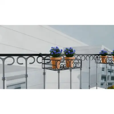 Picture of Metal Grill Rack Hanging Planter Pot 15x8x4 inches -1 Pcs. (Black)