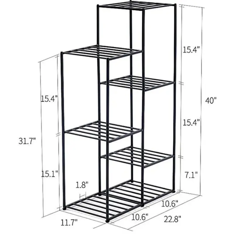 Picture of Metal Plant Stand 40" ×22.8" ×11.7" (Black)