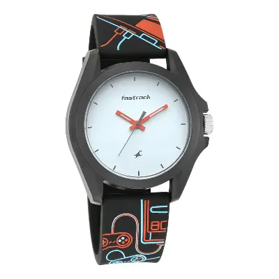 Picture of Fastrack Arcade Quartz Analog White Dial Silicone Strap Unisex Watch