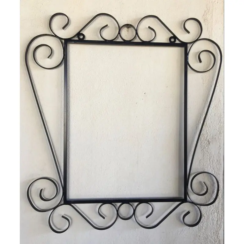 Picture of Vintage Metal Frame Wall Mirror – Elegant Home Décor(Black)