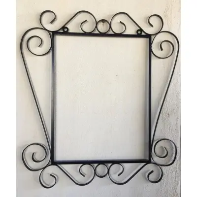 Picture of Vintage Metal Frame Wall Mirror – Elegant Home Décor(Black)