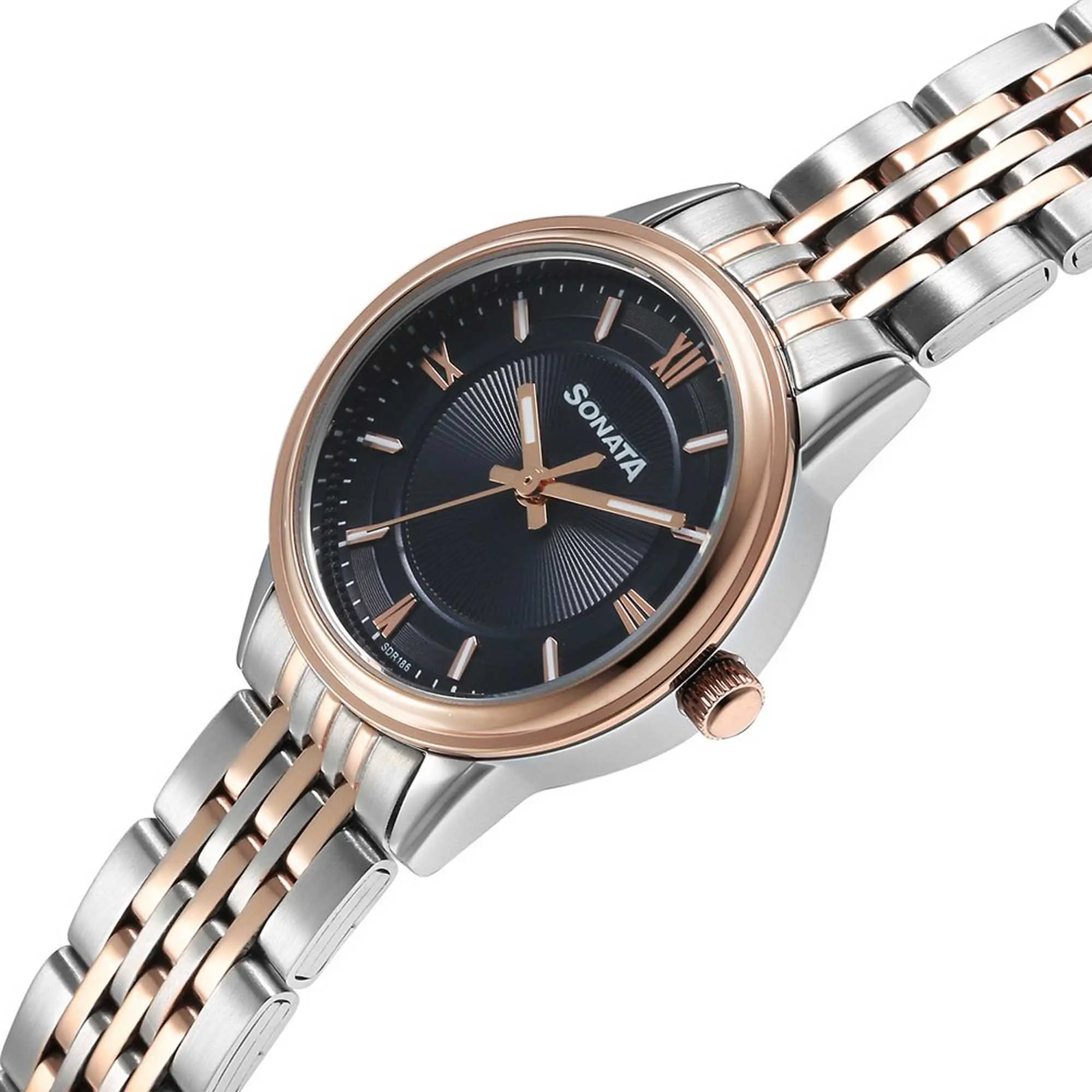 Picture of Sonata Blue Round Dial Multicolour Strap Watch For Ladies