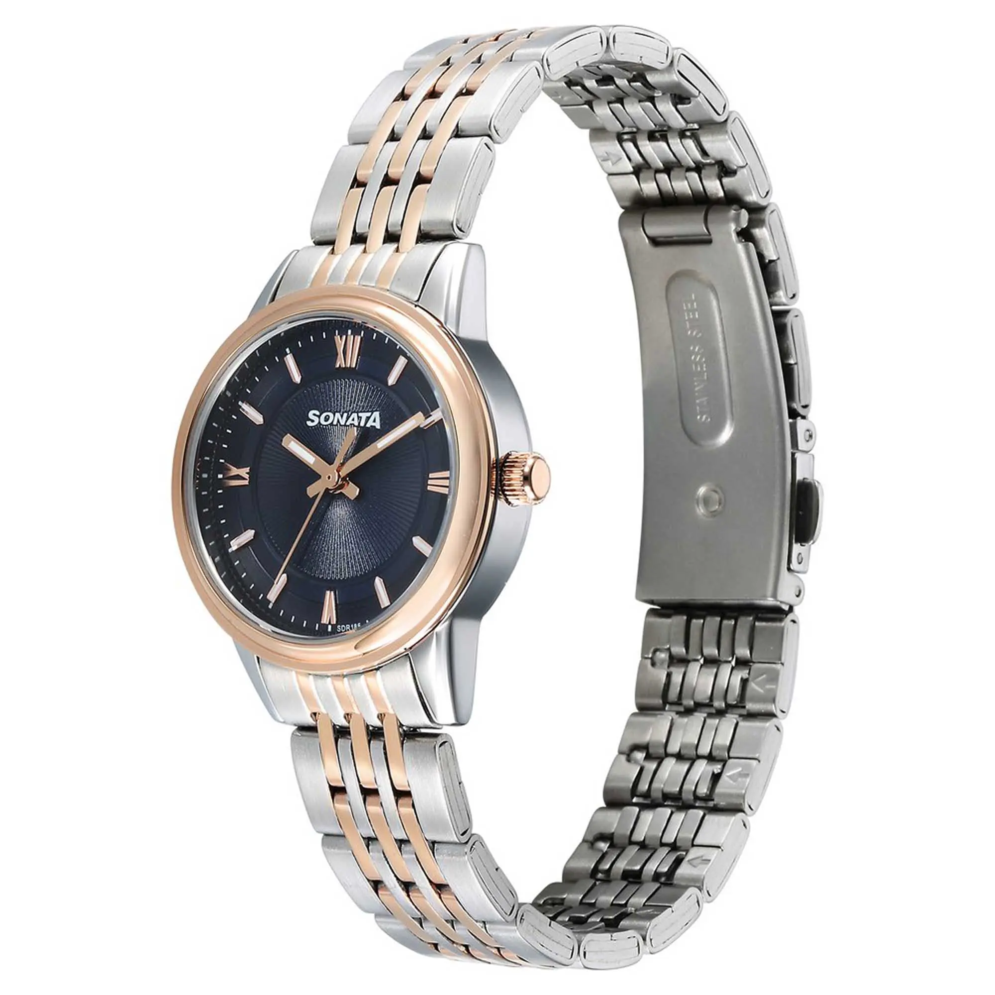 Picture of Sonata Blue Round Dial Multicolour Strap Watch For Ladies