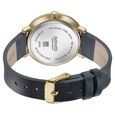 Picture of Sonata Black Round Dial Black Strap Watch For Ladies