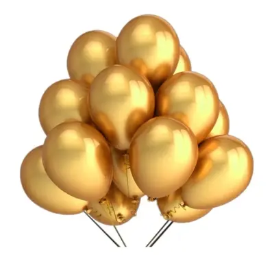 Picture of Golden Balloon - 15 Pieces (Premium Quality) - Gold