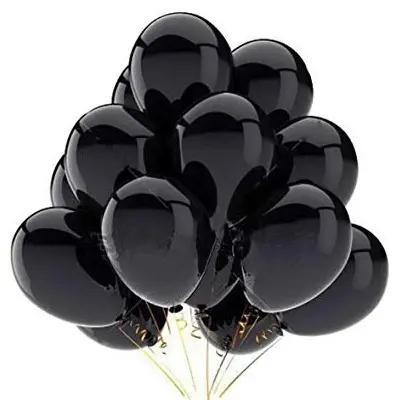 Picture of Black Balloon - 15 Pieces (Premium Quality) - Black