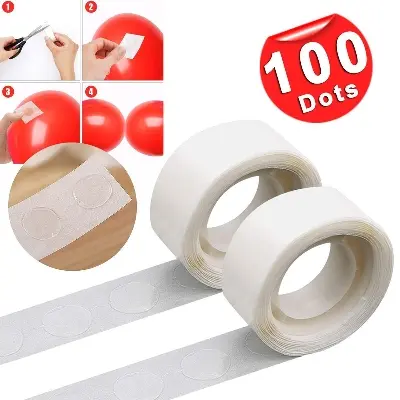 Picture of 100 pcs Super Sticky Double-Sided Adhesive Dot Fixed For Balloon Birthday, Anniversary, Wedding Party Decoration - Multicolor