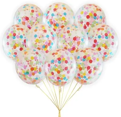 Picture of Confetti Balloon 5 Pieces (Premium Quality) - Gold