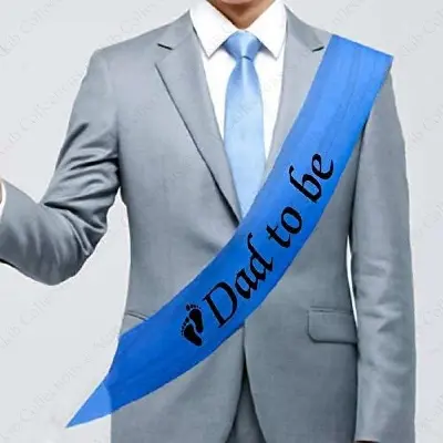 Picture of Dad to Be Sash, Baby Shower Decorations Gifts for Boy Or Girl(Blue) - Blue